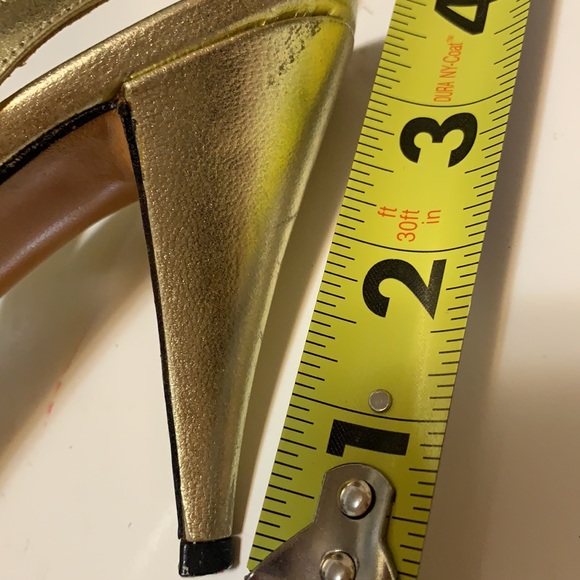 ANNE KLEIN GOLD FOIL LEATHER Heels SHOES MADE IN ITALY LEATHER SZ 6 METALLIC - Picture 11 of 13